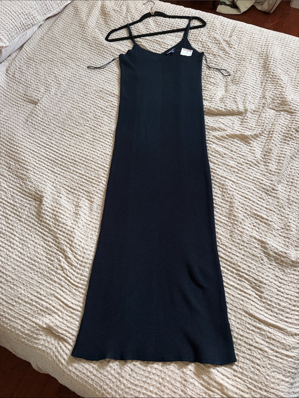 Freshman 1996 Black Slip Maxi Dress with Thin Straps